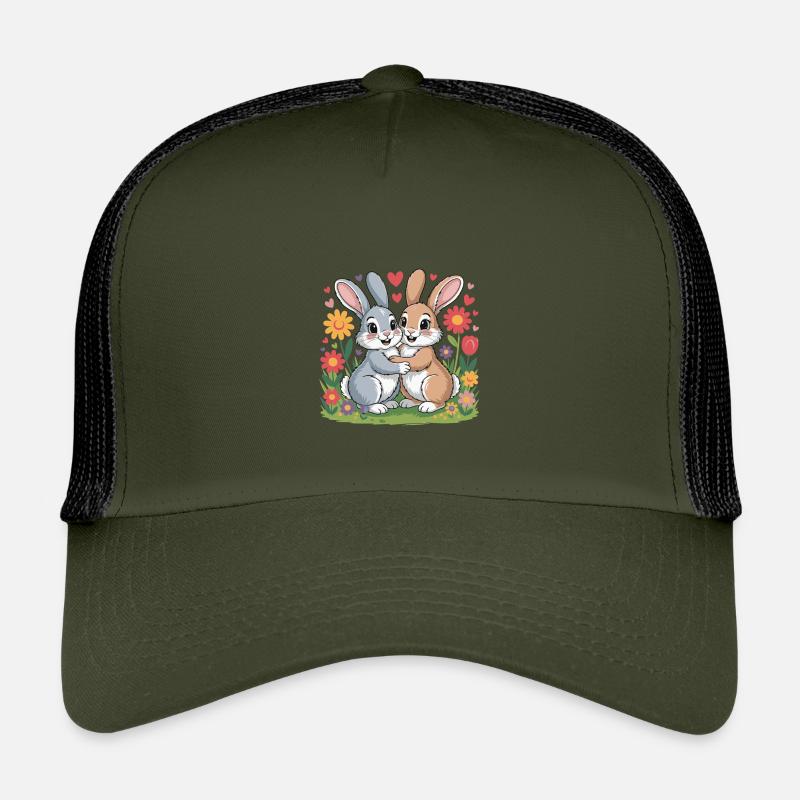 Bunny Comic Couple Love Kids’ Trucker Cap