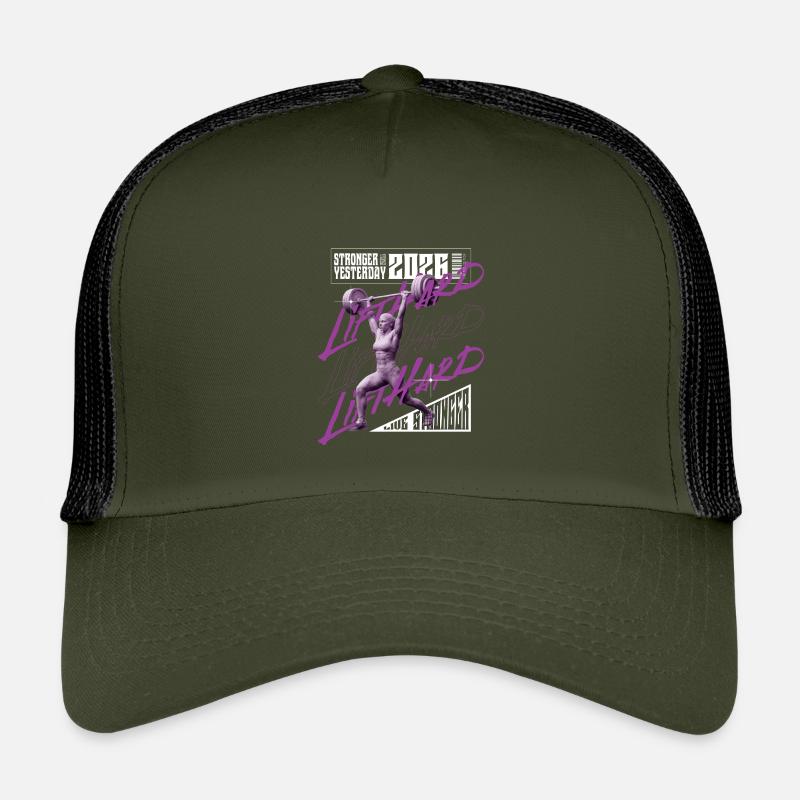Gewichtheberfrau, lila-rosa Lichtversion - Kinder Trucker-Cap - Olive/Schwarz