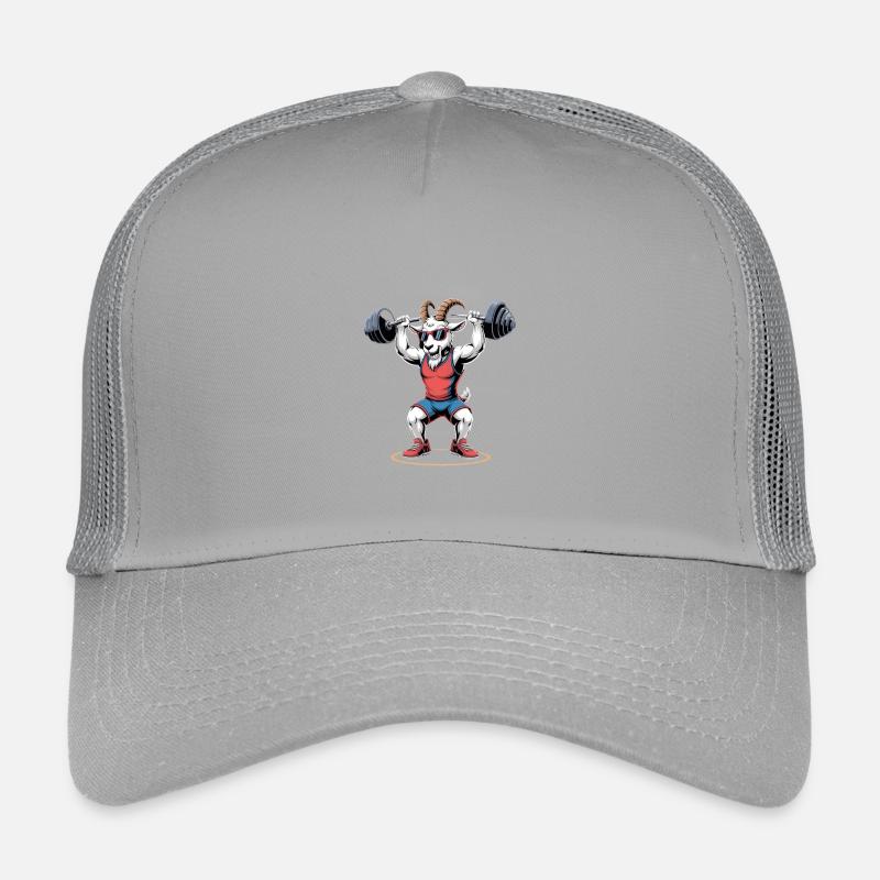 Strong bodybuilding goat doing squats Kids’ Trucker Cap