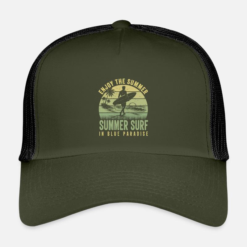 Enjoy the Summer Summer Surf In Blue Paradise Kinder Trucker-Cap