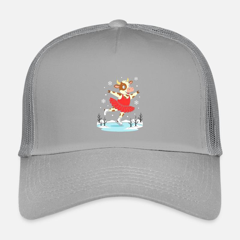Kuh im Eiskunstlauf im Winter Kinder Trucker-Cap