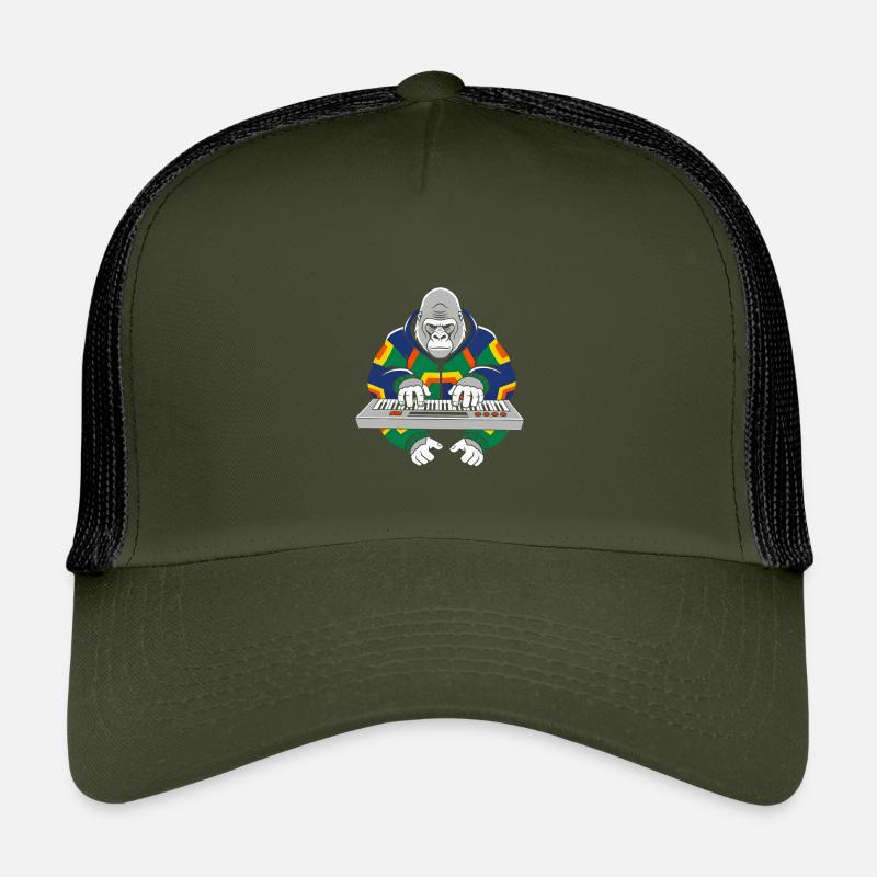 Gorille au clavier en tenue néon Casquette trucker enfant