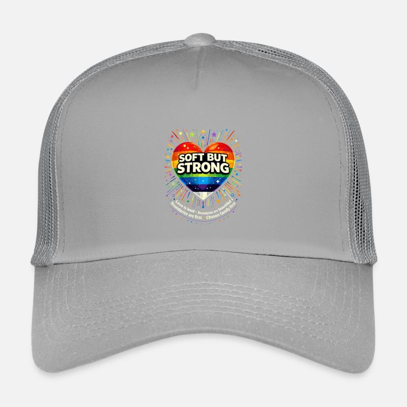 Soft But Strong Pride Herz Neon Heart  Regenbogen Kinder Trucker-Cap