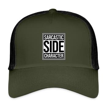 Personnage secondaire sarcastique Déclaration sarcastique drôle - Casquette trucker enfant - olive/noir - Devant