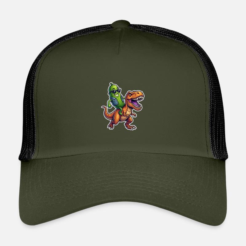 Sour cucumber rides dinosaur Kids’ Trucker Cap