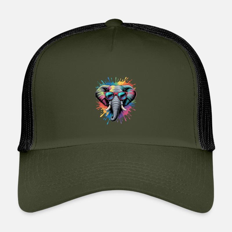 Bunter Elefant Wasserfarben Spritzer Kinder Trucker-Cap