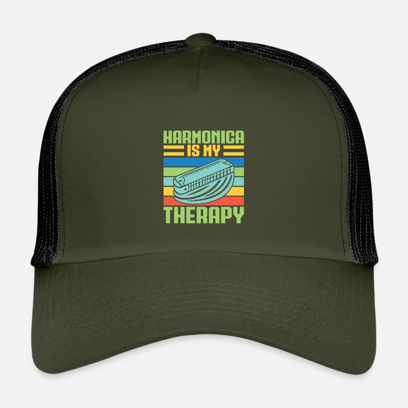 Funny Harmonica Player Is My Therapy Harmonica Kinder Trucker-Cap