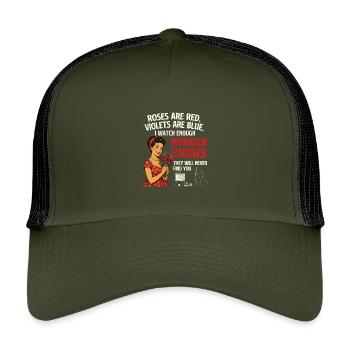 Watch Enough Murder Shows Never Found - Kids’ Trucker Cap - olive/black - Front