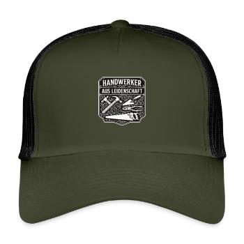 Handwerker Leidenschaft Qualität Tradition - Kinder Trucker-Cap - Olive/Schwarz - Vorne