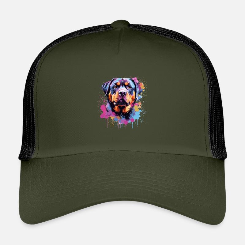 Rottweiler Bunker Splash Art Hund Kinder Trucker-Cap
