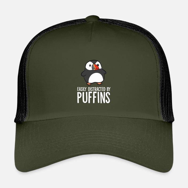 Pinguin wird von Papageitauchern abgelenkt - Kinder Trucker-Cap - Olive/Schwarz