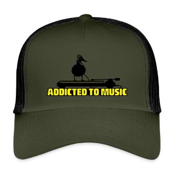 addicted to music - DJ music - Kinder Trucker-Cap - Olive/Schwarz - Vorne
