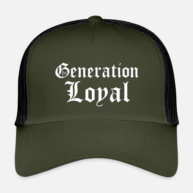 Generation Loyal Gothic Typography Design - Kinder Trucker-Cap - Olive/Schwarz