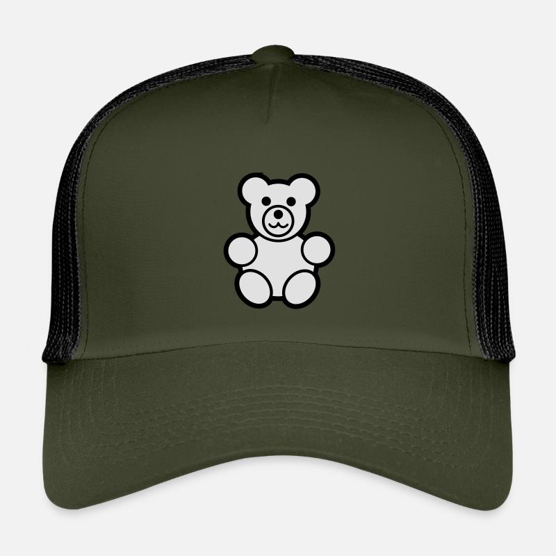 Niedlicher Teddy  - Kinder Trucker-Cap - Olive/Schwarz