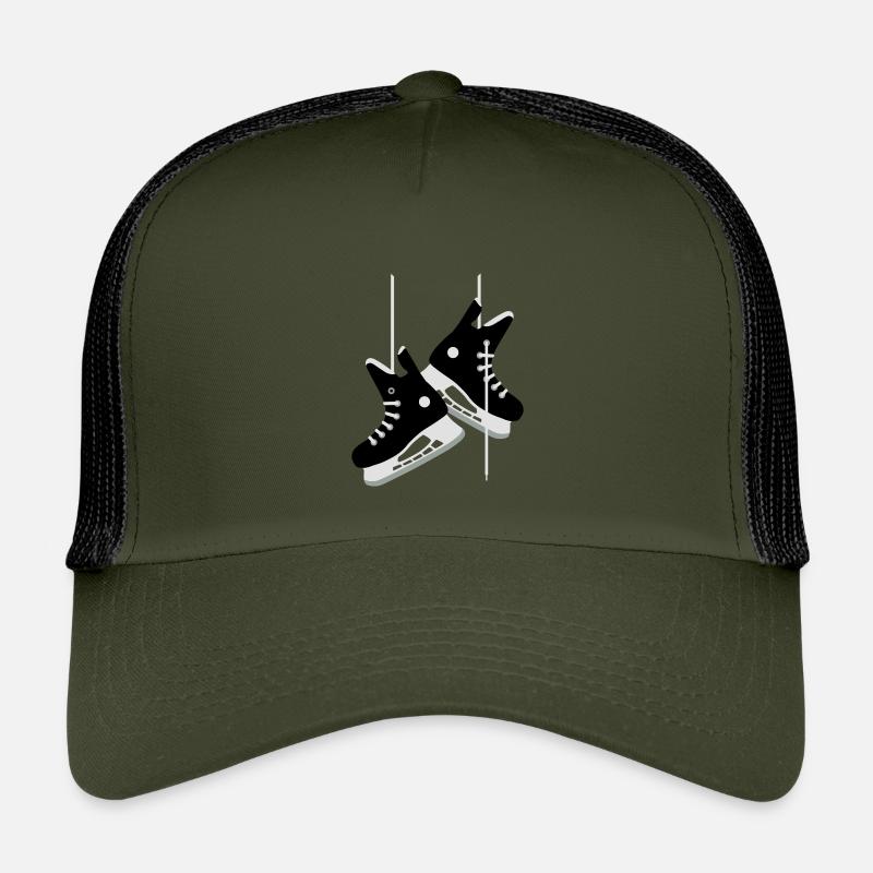 Eishockey-Schlittschuhe - Kinder Trucker-Cap - Olive/Schwarz