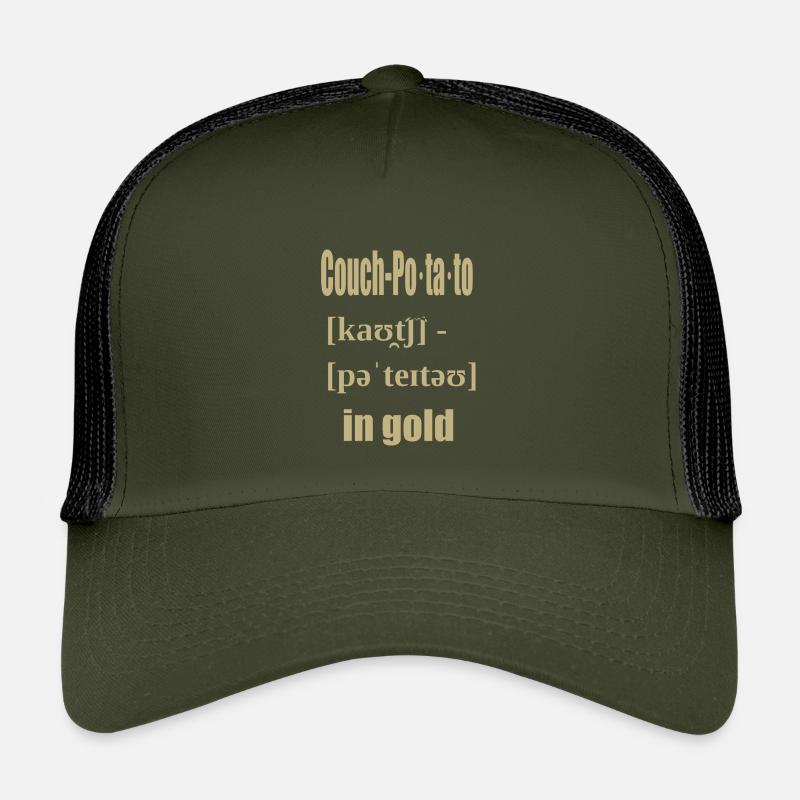couch potato in gold Kids’ Trucker Cap