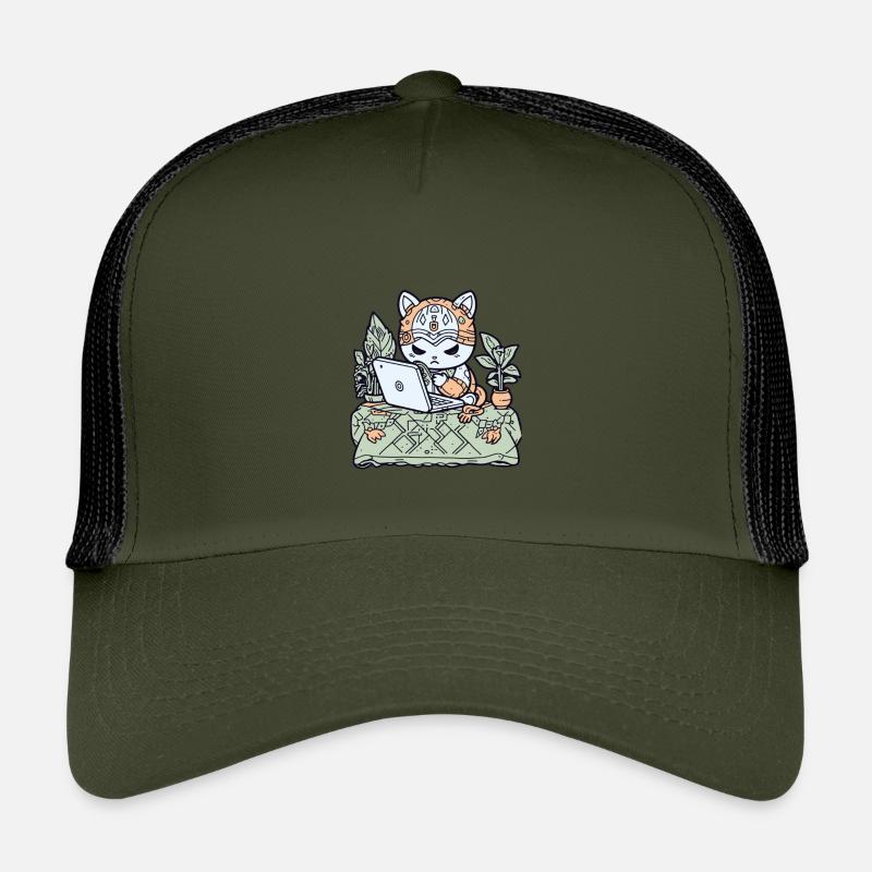 Tech-Katze in Gartenrüstung Kinder Trucker-Cap