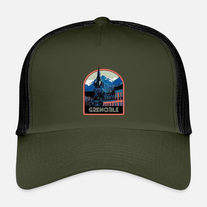 Illustration emblematische Ansicht von Grenoble Kinder Trucker-Cap