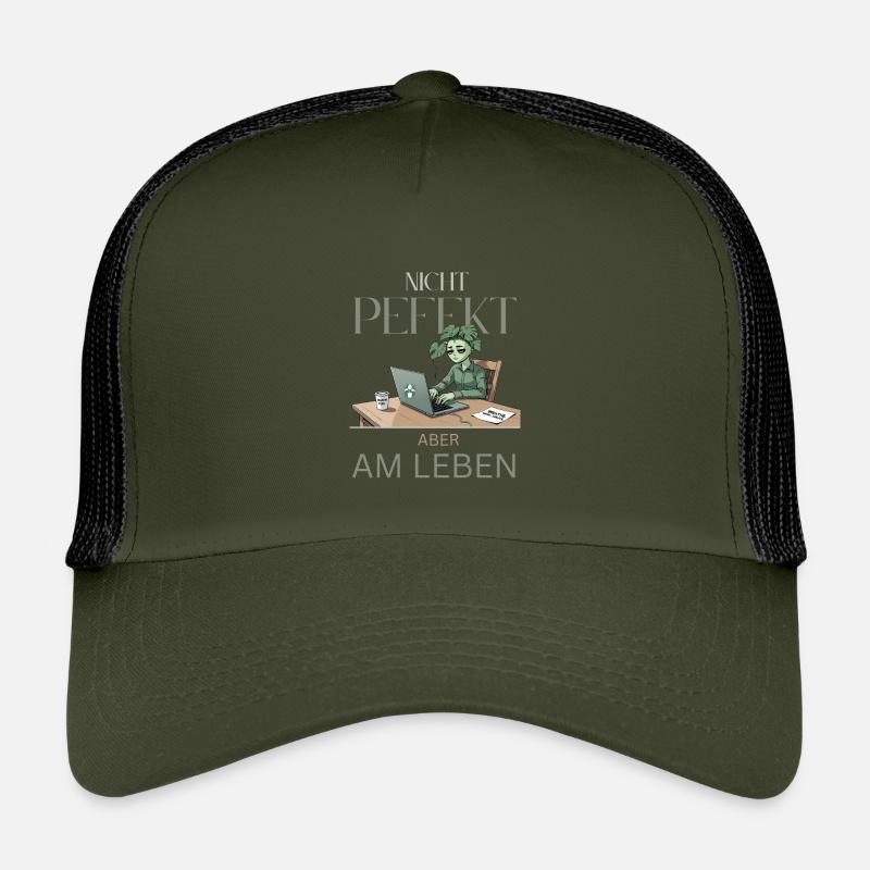 Perfectly alive – green, tired, real Kids’ Trucker Cap