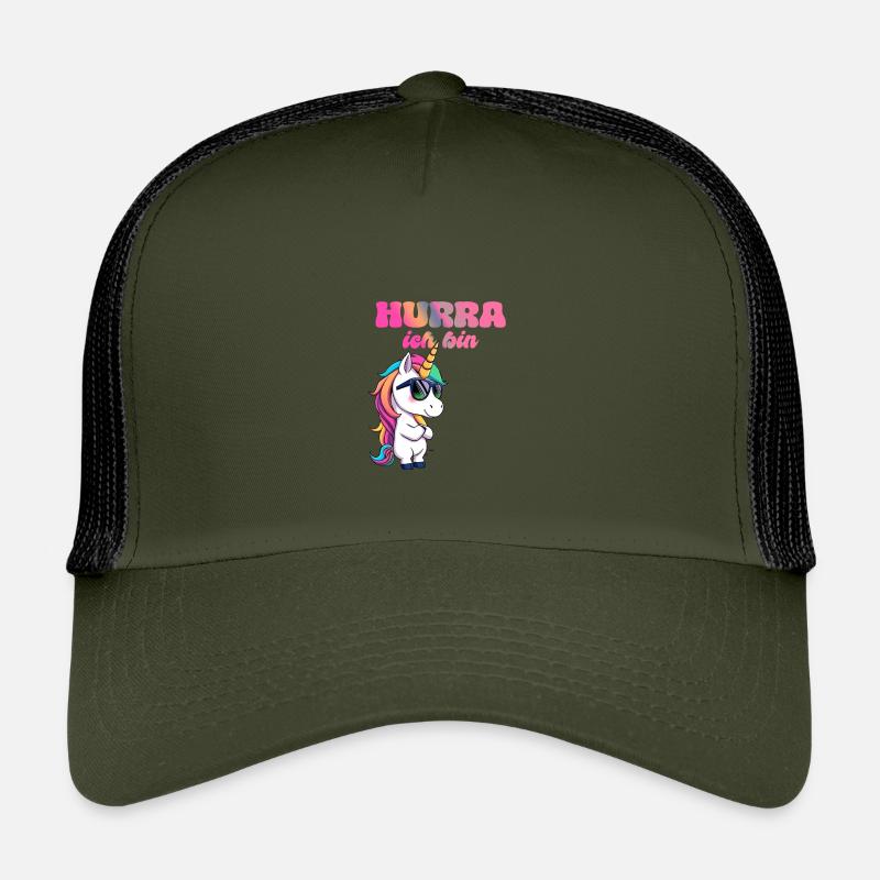 Einhorn Geburtstag  - Kinder Trucker-Cap - Olive/Schwarz