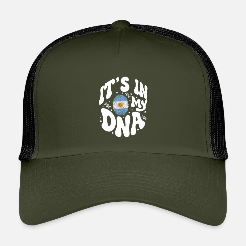 ADN argentin Drapeau argentin Hispanique - Casquette trucker enfant - olive/noir