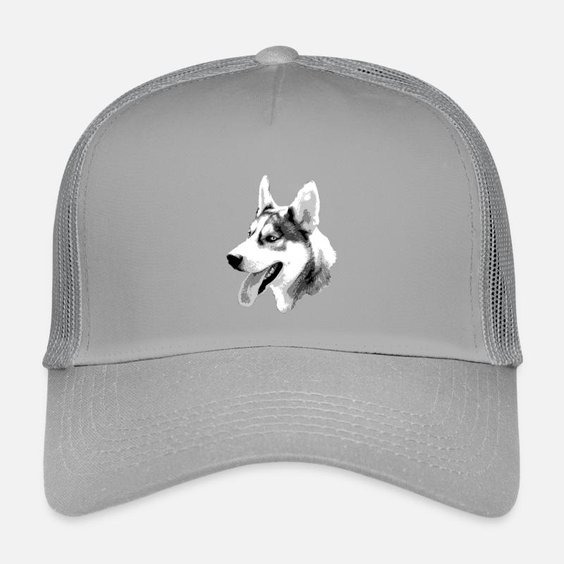 Dessin de contraste de tête de husky Casquette trucker enfant