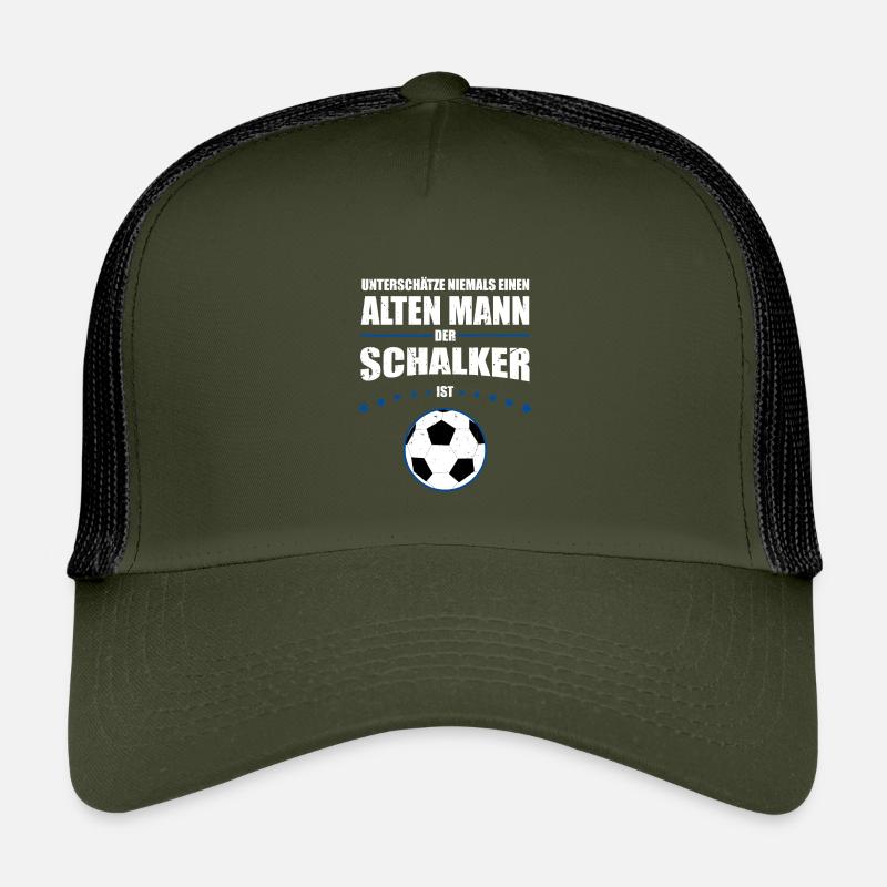 Alter Mann - Schalker Geschenk | Retro Vintage - Kinder Trucker-Cap - Olive/Schwarz