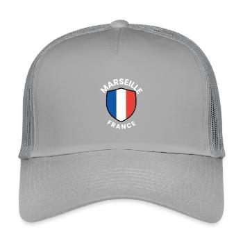 Marseille France Crest Tee - Kinder Trucker-Cap - Hellgrau - Vorne