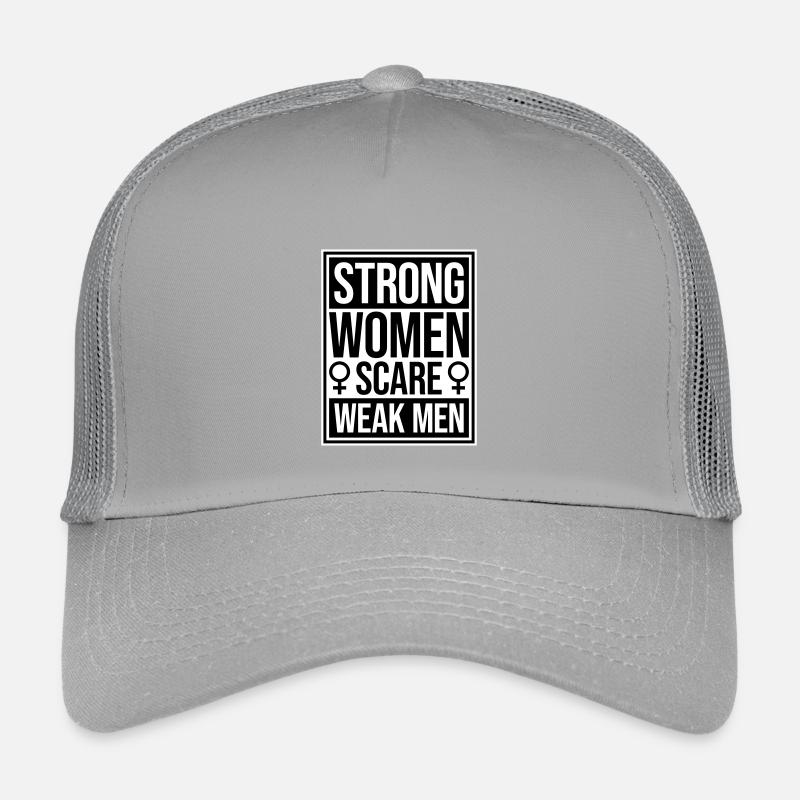 Strong Women Scare Weak Men Confident Feminist Kids’ Trucker Cap