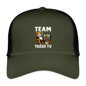 Team Trash TV - Casquette trucker enfant - olive/noir - Devant