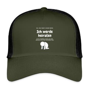 Junggesellenabschied - letzter schöner Tag - Kinder Trucker-Cap - Olive/Schwarz - Vorne