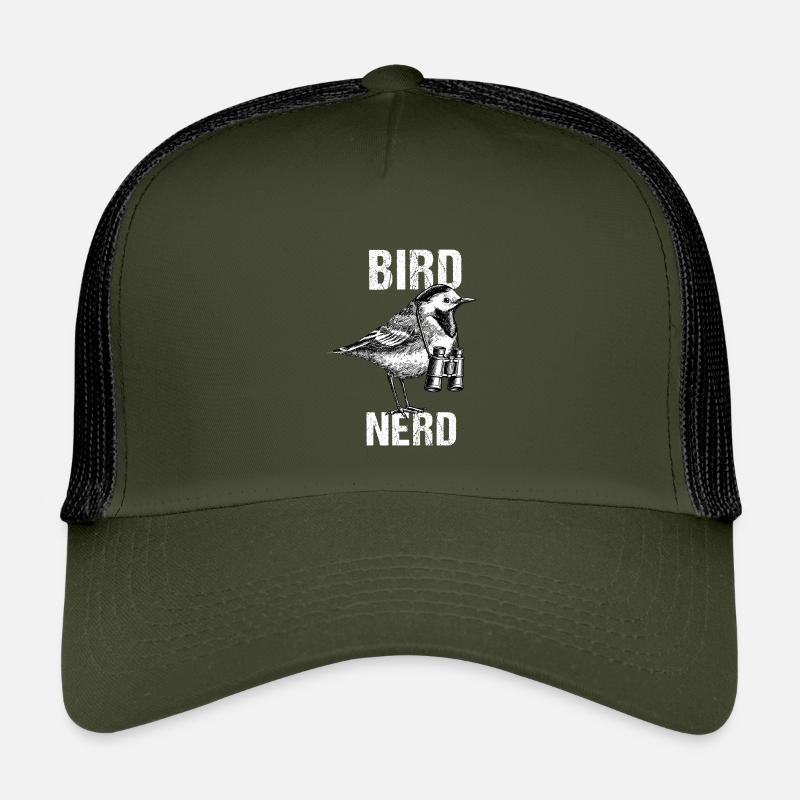 For Nerdy Bird Nerd Lover Birdwatchers - Kids’ Trucker Cap - olive/black