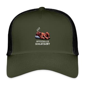 Offizielles Schlafshirt Bordeaux Dogge Bordeauxs - Kinder Trucker-Cap - Olive/Schwarz - Vorne