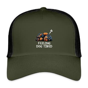 Se sentir fatigué par le chien Propriétaire de rottweiler - Casquette trucker enfant - olive/noir - Devant