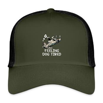 Se sentir fatigué par le chien Propriétaire de Weimaraner Weimaraner - Casquette trucker enfant - olive/noir - Devant