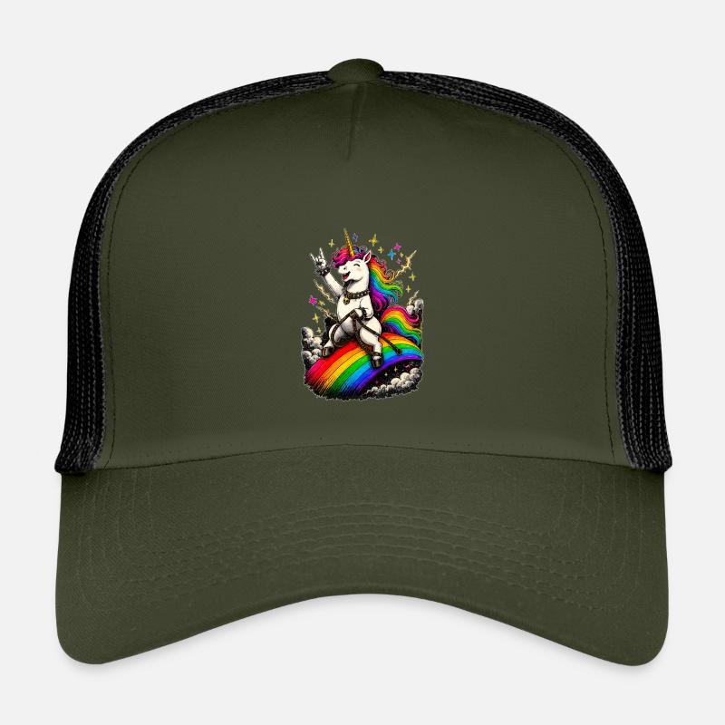 Rocking Unicorn - Kids’ Trucker Cap - olive/black