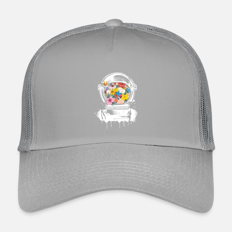 casque de l'astronaute avec des fleurs Casquette trucker enfant