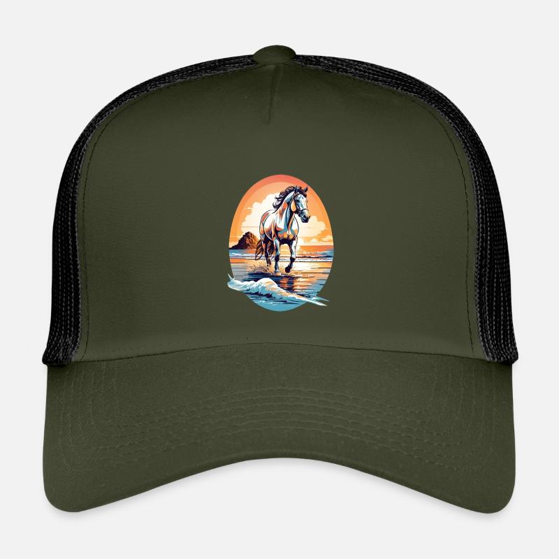 Cheval sur la plage Casquette trucker enfant