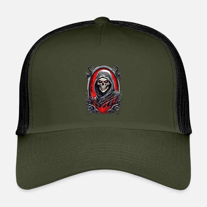 Grim Reaper Skull Kids’ Trucker Cap