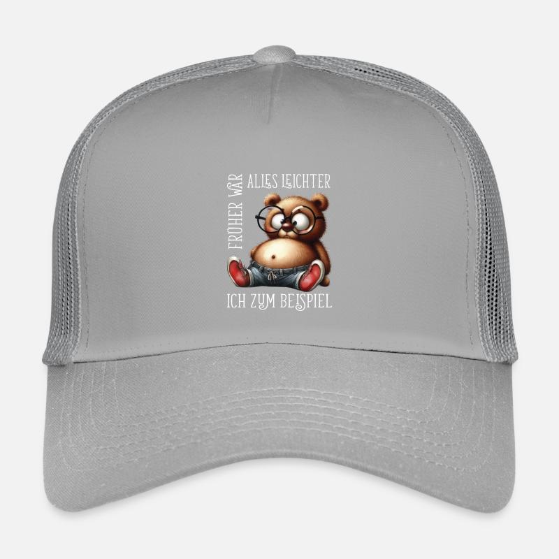 dicke Teddybär mit Jeans Sneaker lustige Sprüche Kinder Trucker-Cap