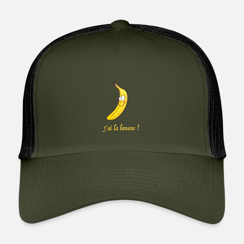 Lächelnde Banane mit lustigem Slogan - Kinder Trucker-Cap - Olive/Schwarz