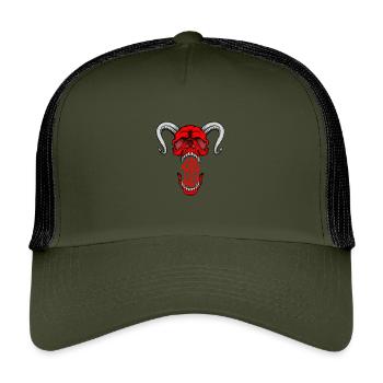 « HELLSKULL - Rugissement démoniaque » - Casquette trucker enfant - olive/noir - Devant