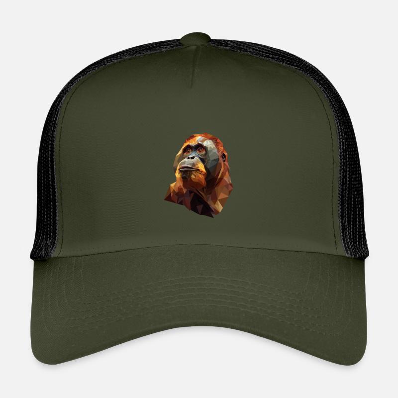 Geometric Orangutan Head Kids’ Trucker Cap