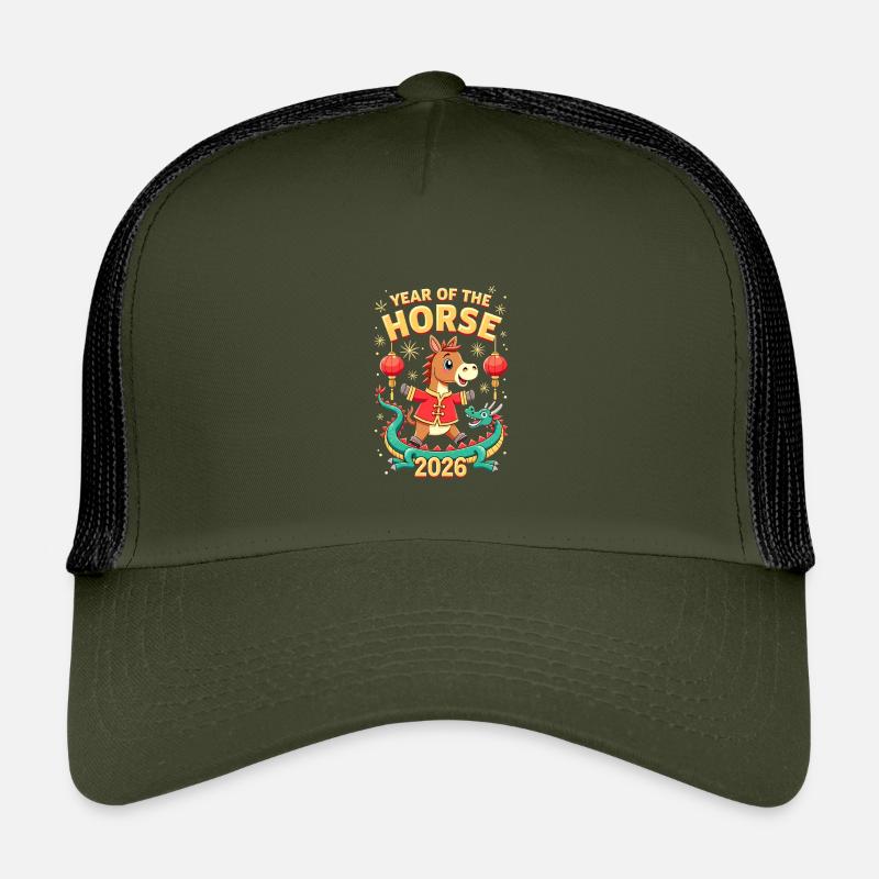Nouvel An chinois du cheval 2026 Casquette trucker enfant
