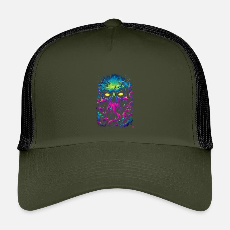 Neon-Totenkopf im Nebelmeer Kinder Trucker-Cap
