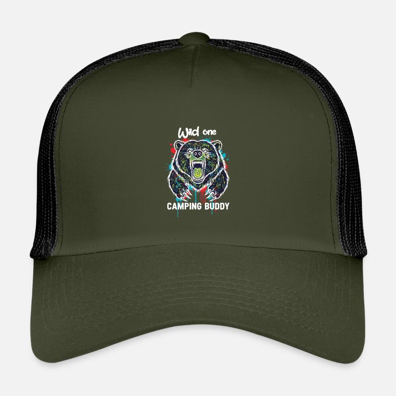 Wild One Camping Buddy Grizzly Ours Casquette trucker enfant