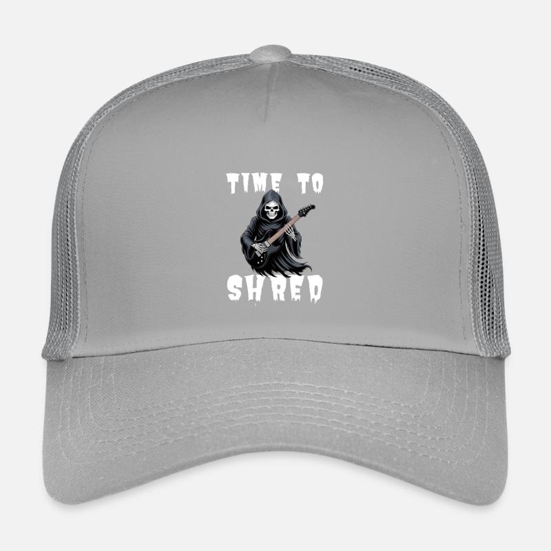 Time To Shred Grim Reaper Guitar Kinder Trucker-Cap