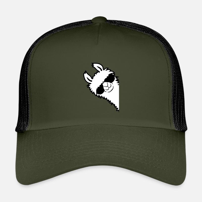 Alpaka guckt seitlich Kinder Trucker-Cap