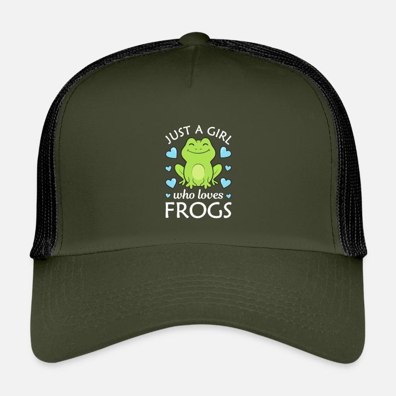 Frosch Frösche - Kinder Trucker-Cap - Olive/Schwarz
