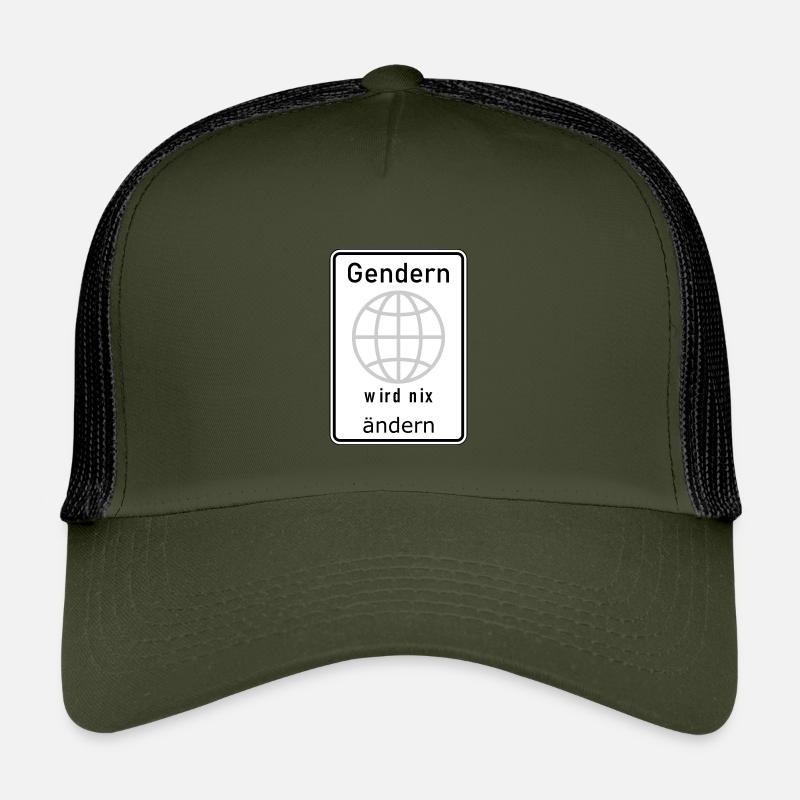 Gendern wird nix ändern - Kinder Trucker-Cap - Olive/Schwarz